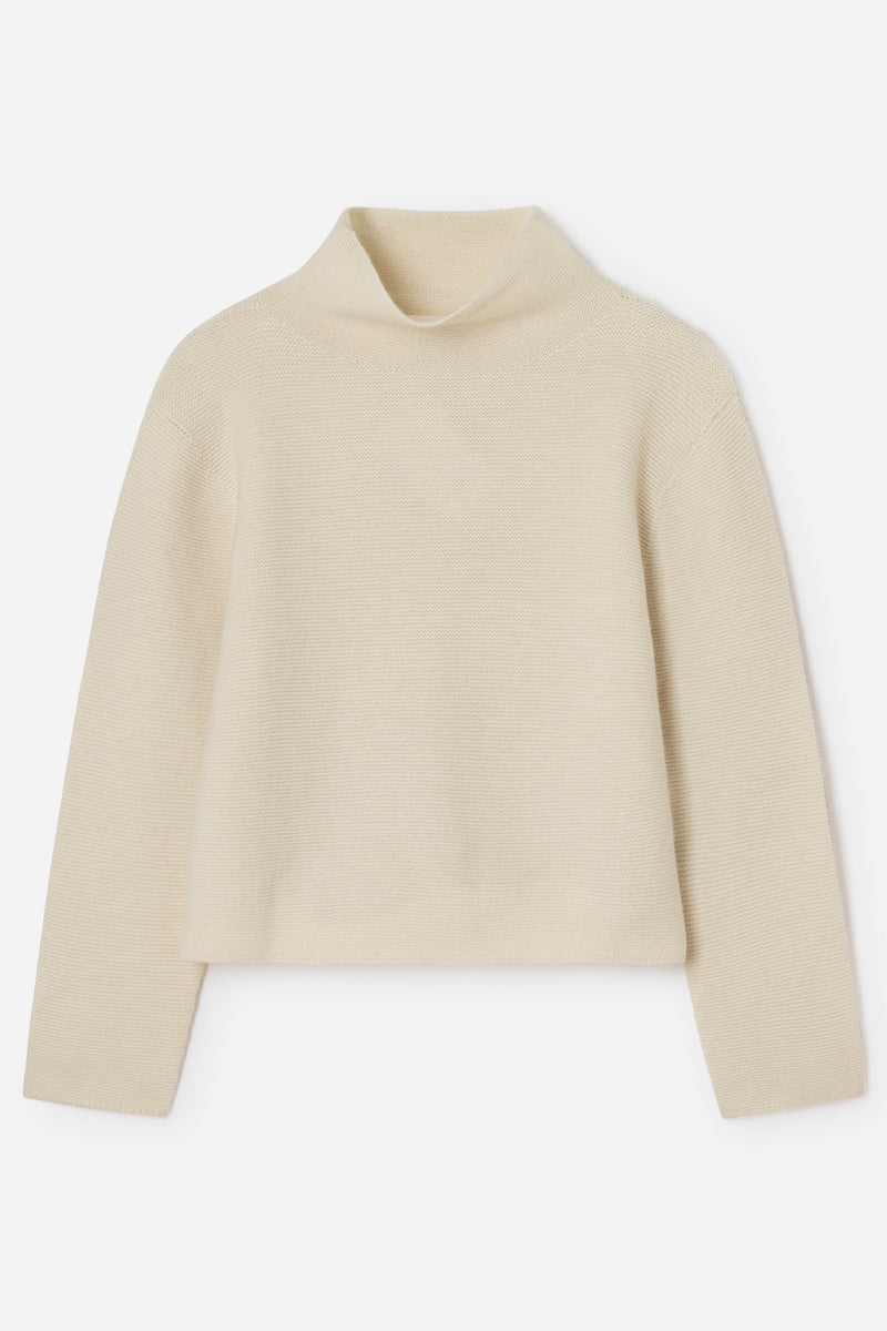 Cashmere sweater with funnel neck