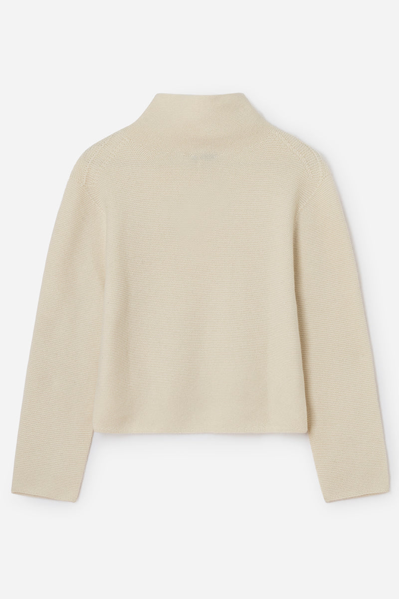 Cashmere sweater with funnel neck