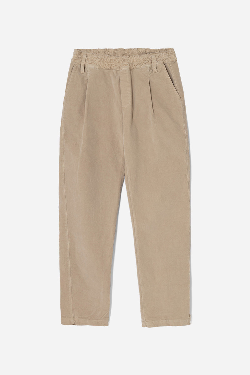 Pleated corduroy trousers