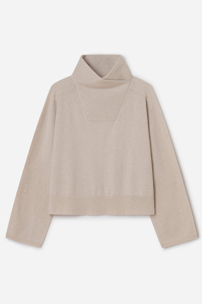 Cashmere sweater with high neck