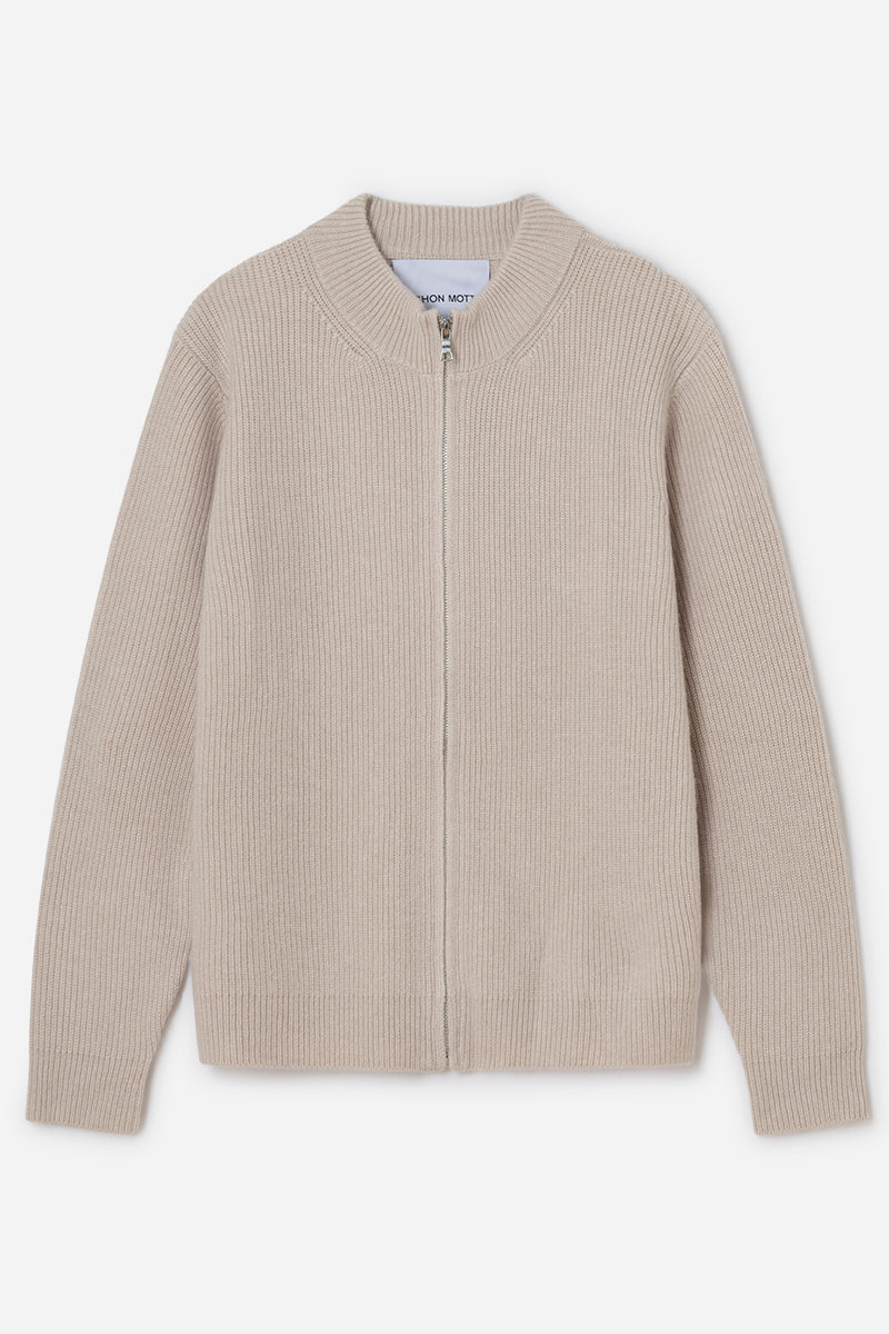 Cashmere sweater with zipper