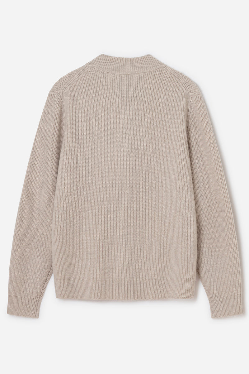 Cashmere sweater with zipper