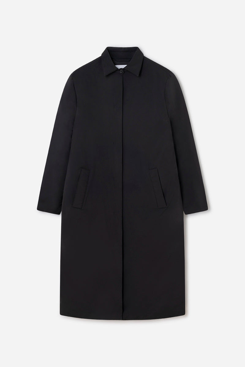 Long coat in technical fabric