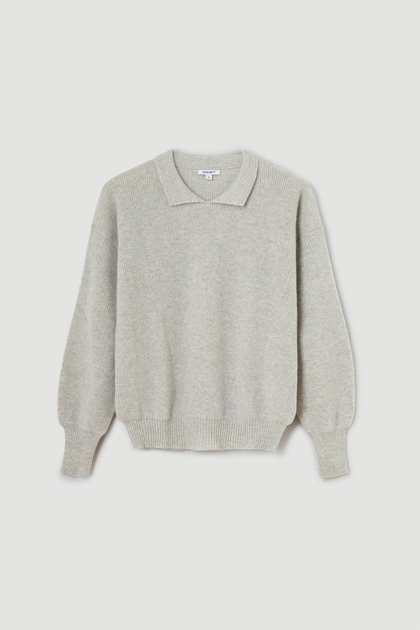Cashmere sweater with polo neck