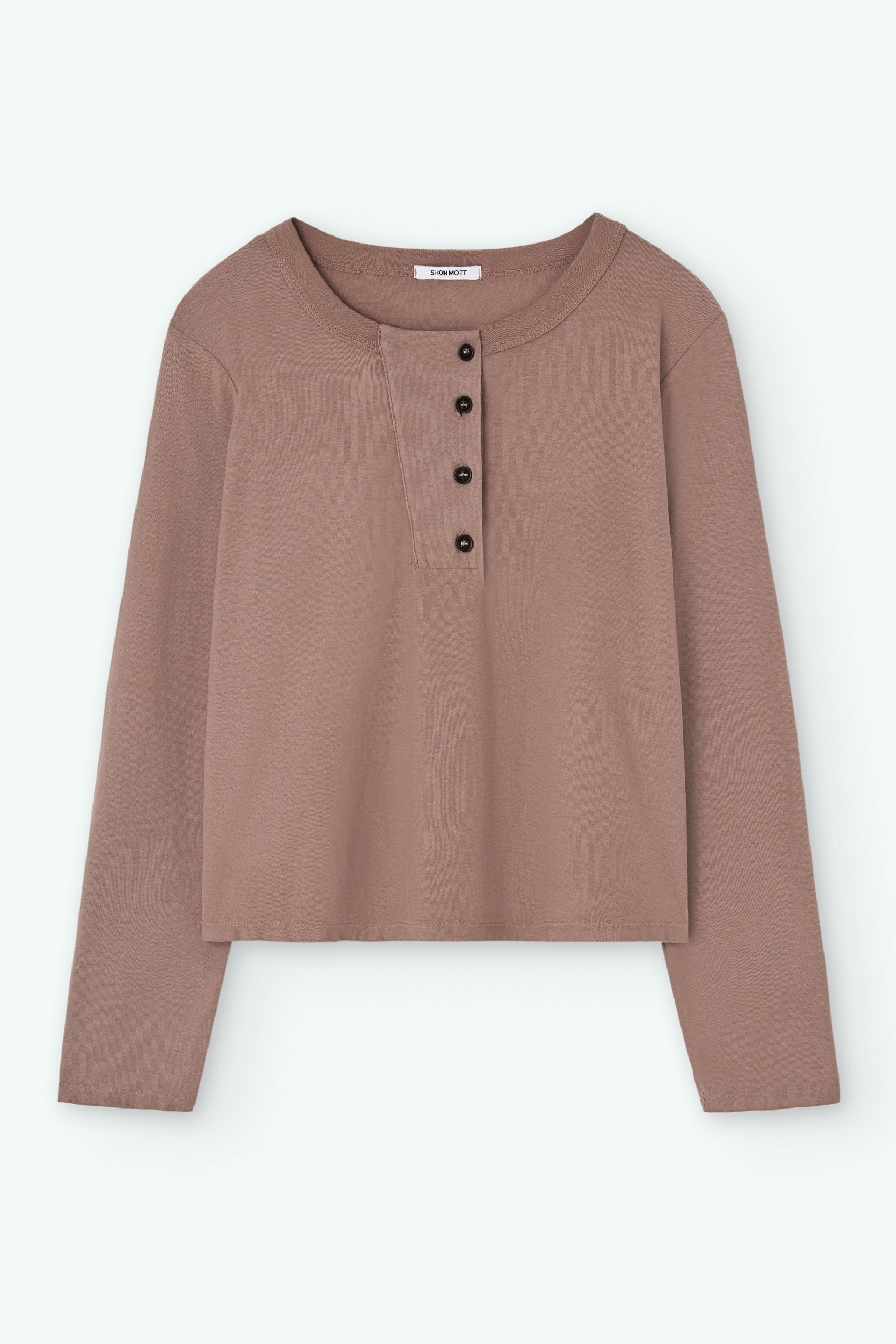 Mao-Collar Cotton T-shirt