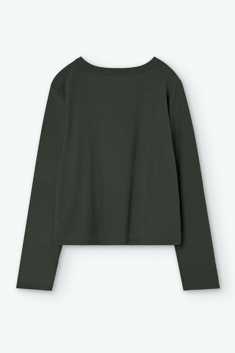 Mao-Collar Cotton T-shirt