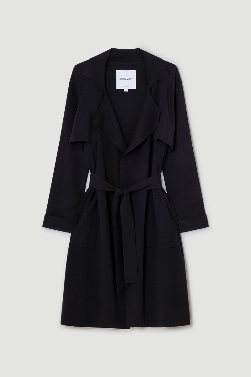 Double-face Knit Trench Coat