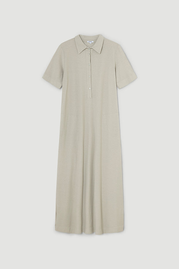 Ultralight cotton dress with polo collar