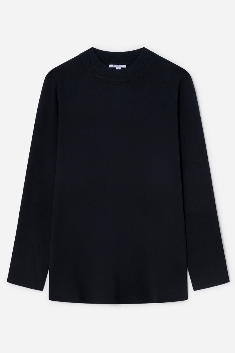 Jersey largo de punto doble con aperturas laterales