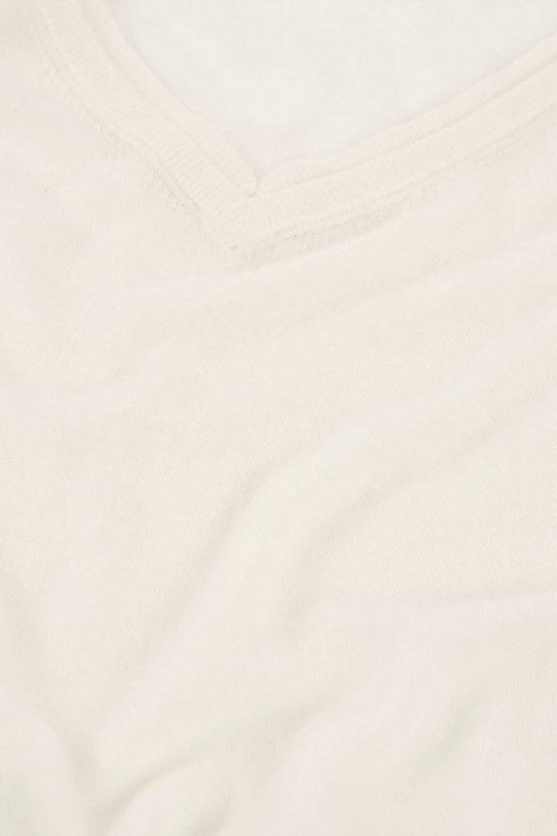Jersey con doble cuello V en cashmere air