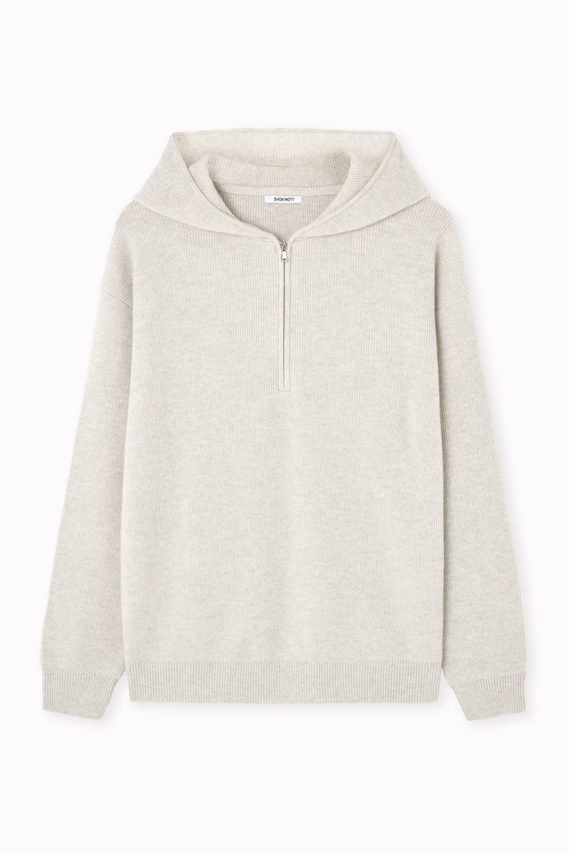 Hoodie de cashmere en punto perlado
