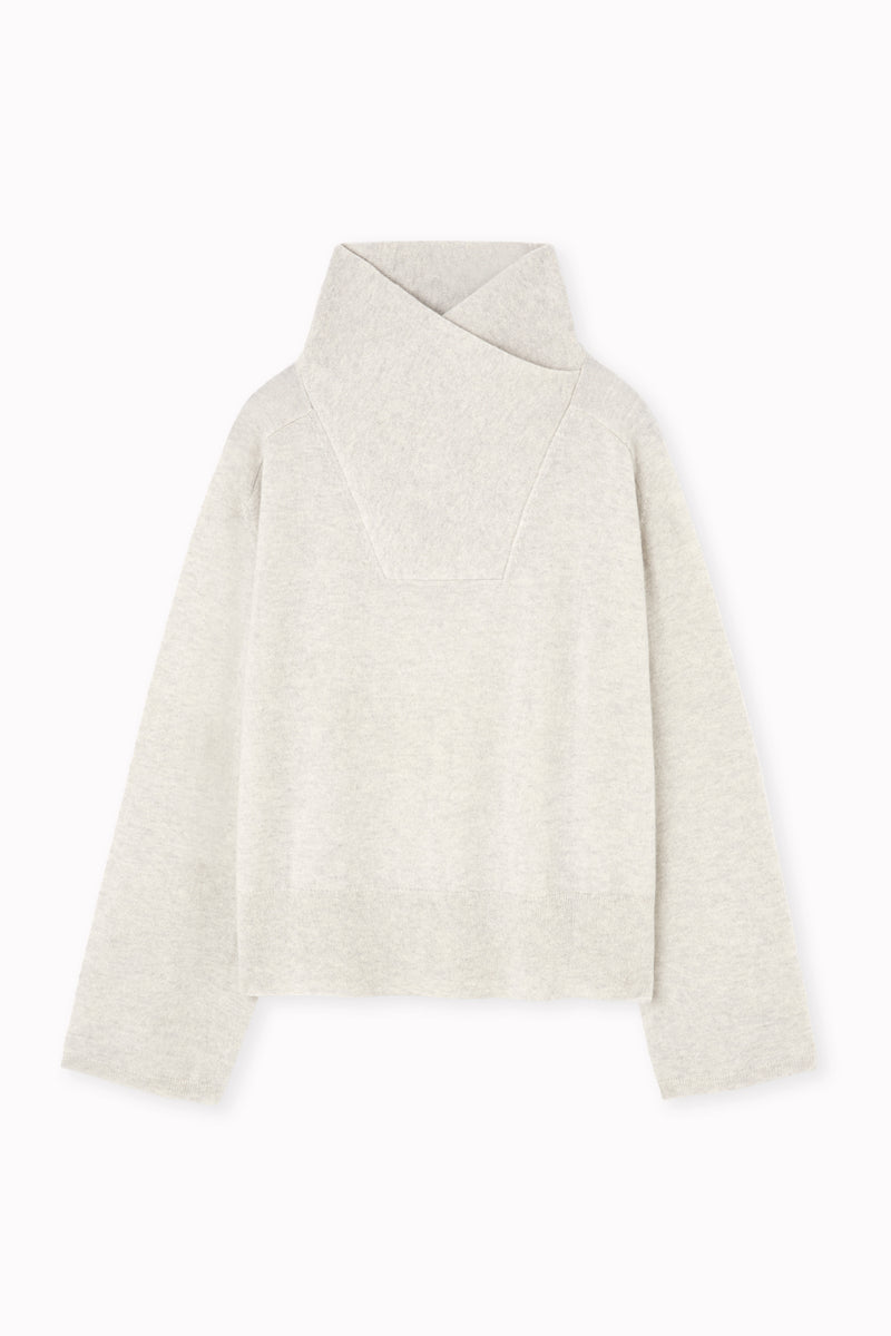 Jersey de cashmere con cuello cruzado