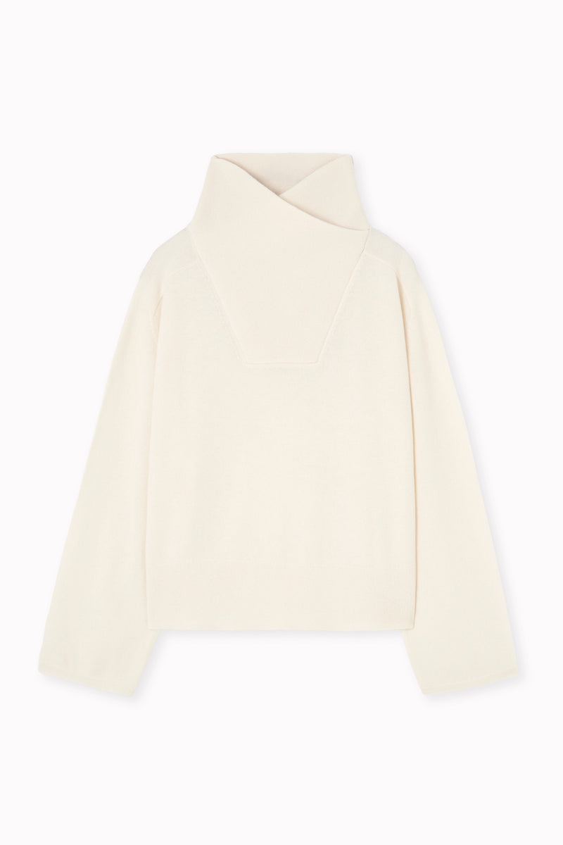 Jersey de cashmere con cuello cruzado