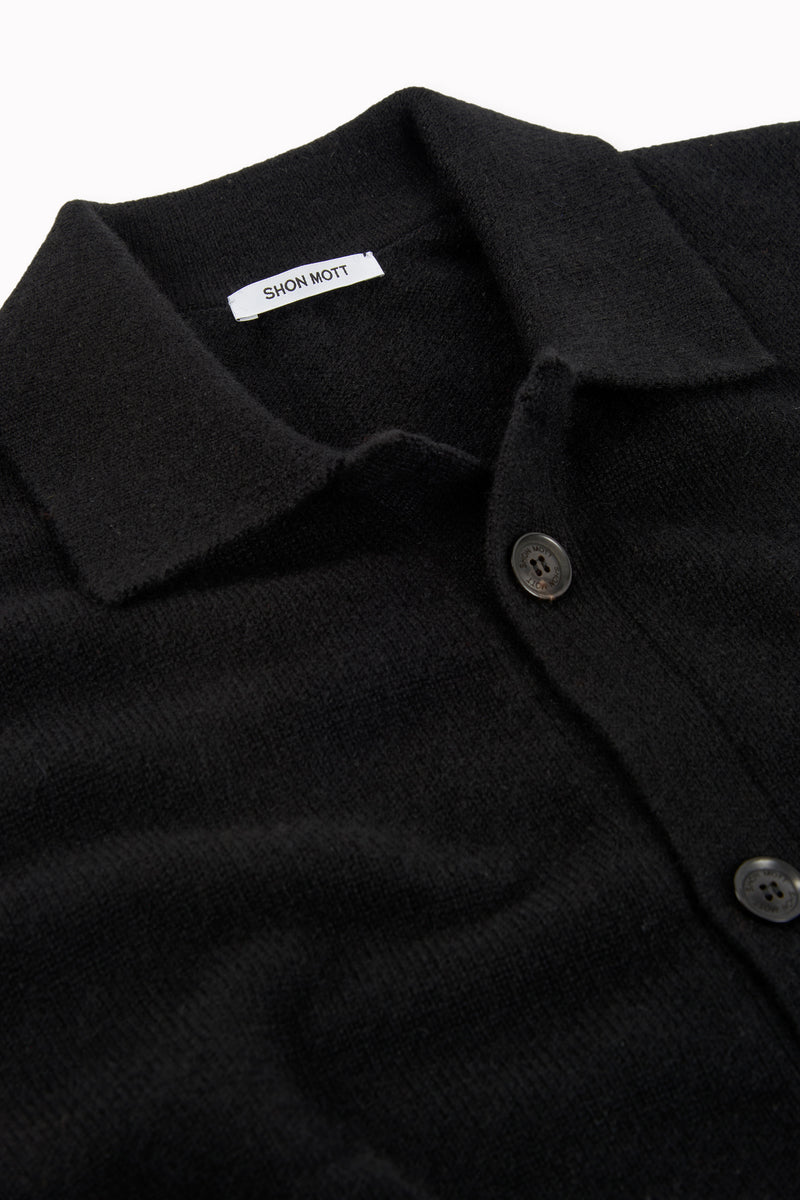 Light Cashmere Jacket with Polo Collar