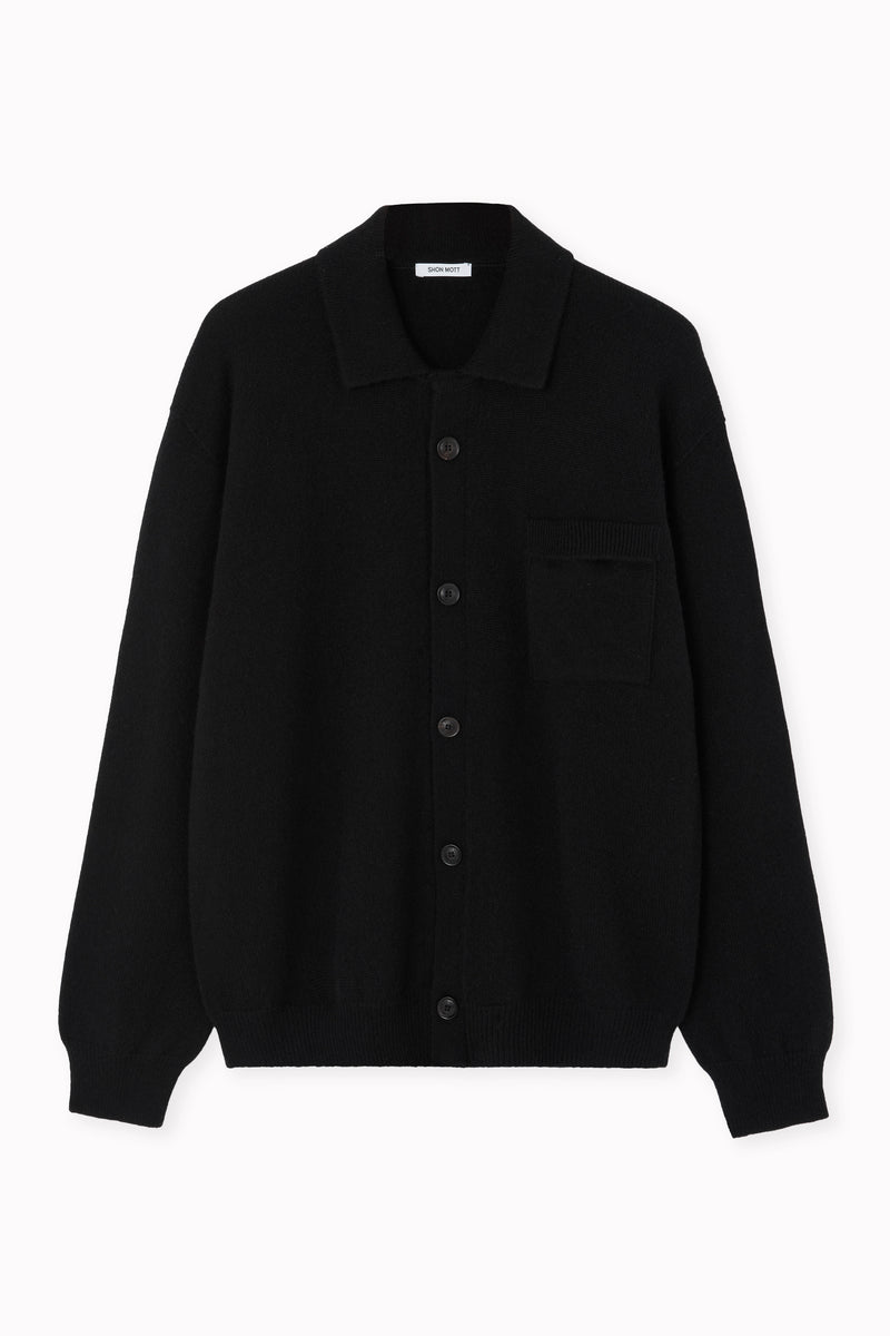 Light Cashmere Jacket with Polo Collar