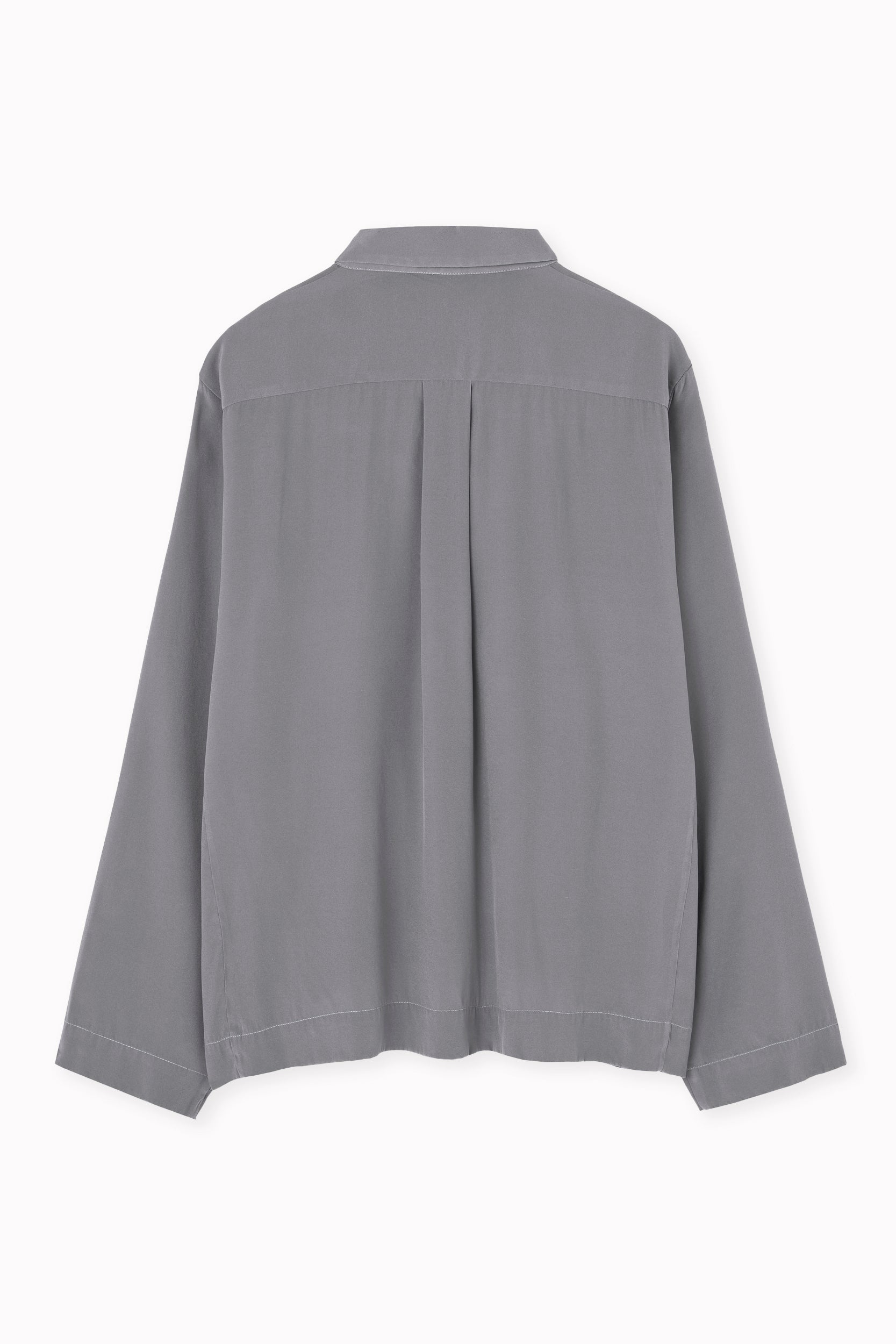 Silk blouse with polo neck