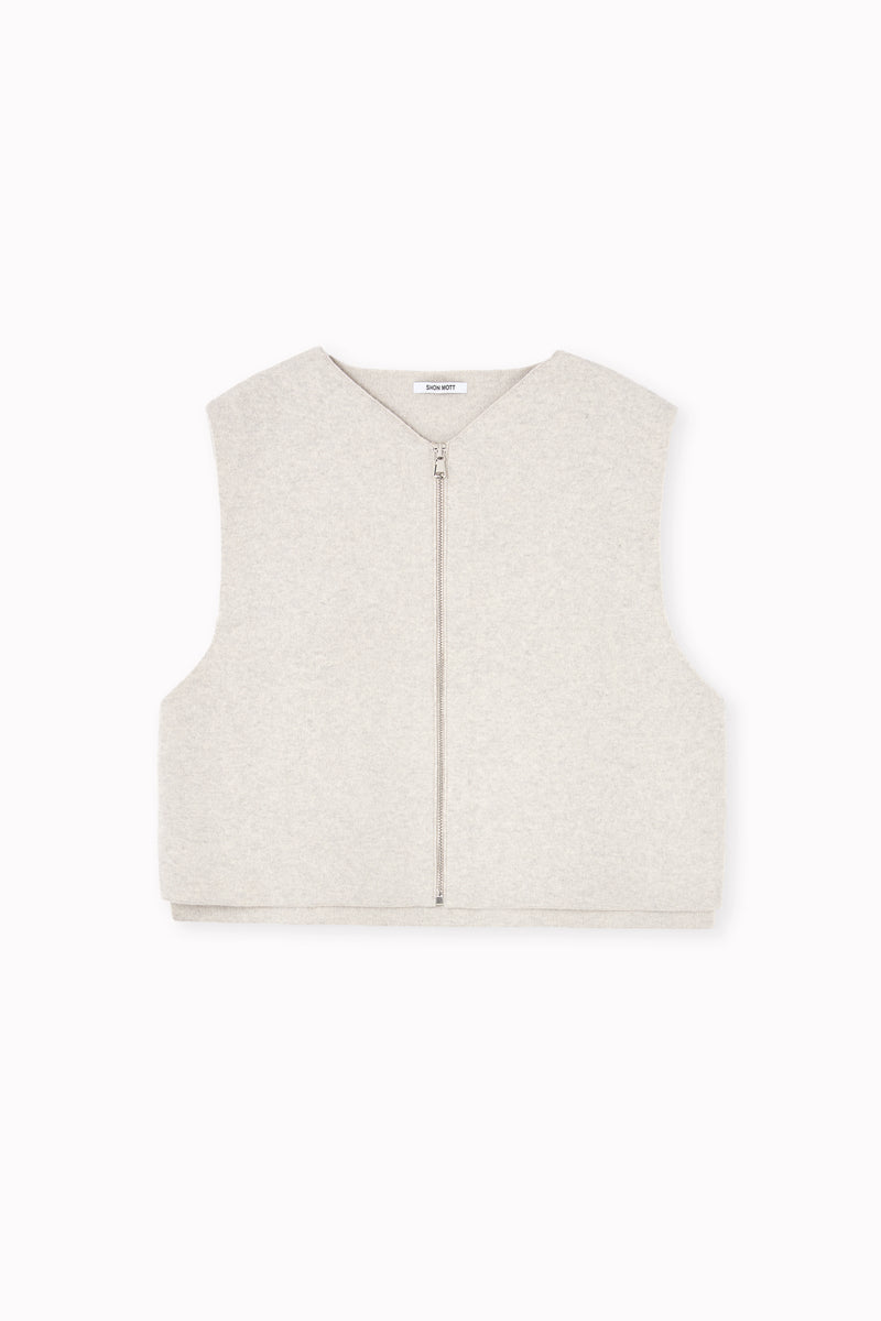 Chaleco de cashmere con cremallera