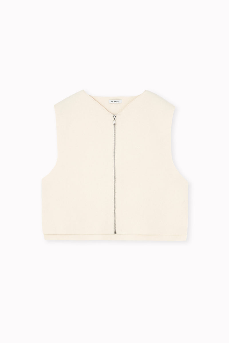 Chaleco de cashmere con cremallera