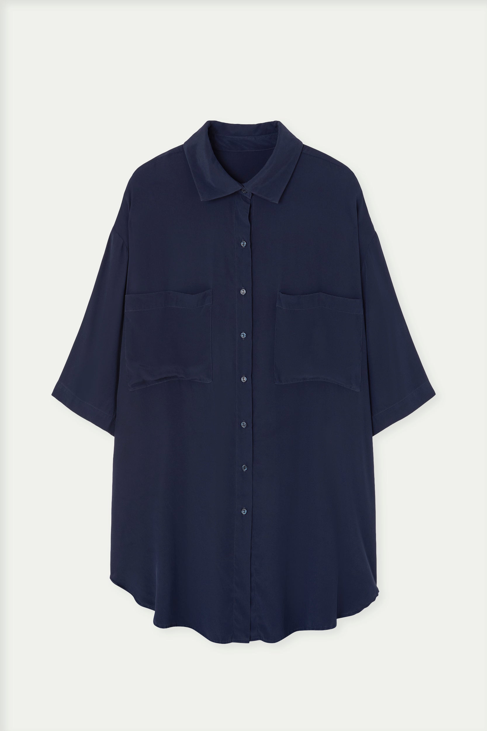 Camisa de seda natural manga corta