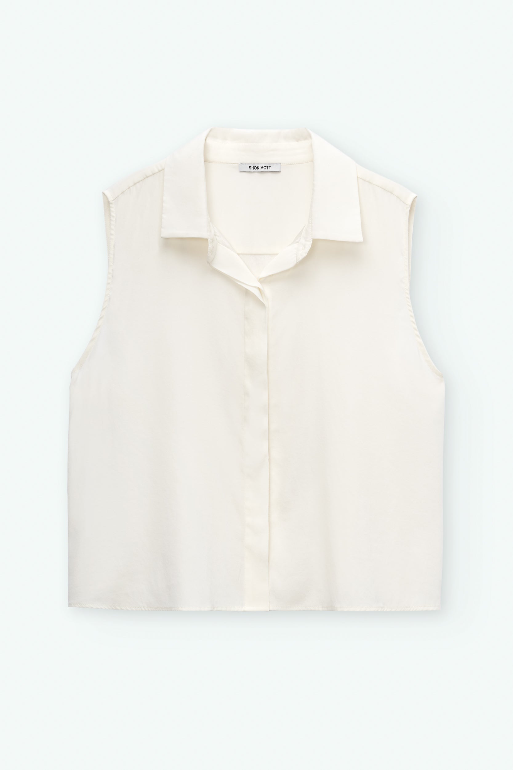 Natural silk sleeveless shirt