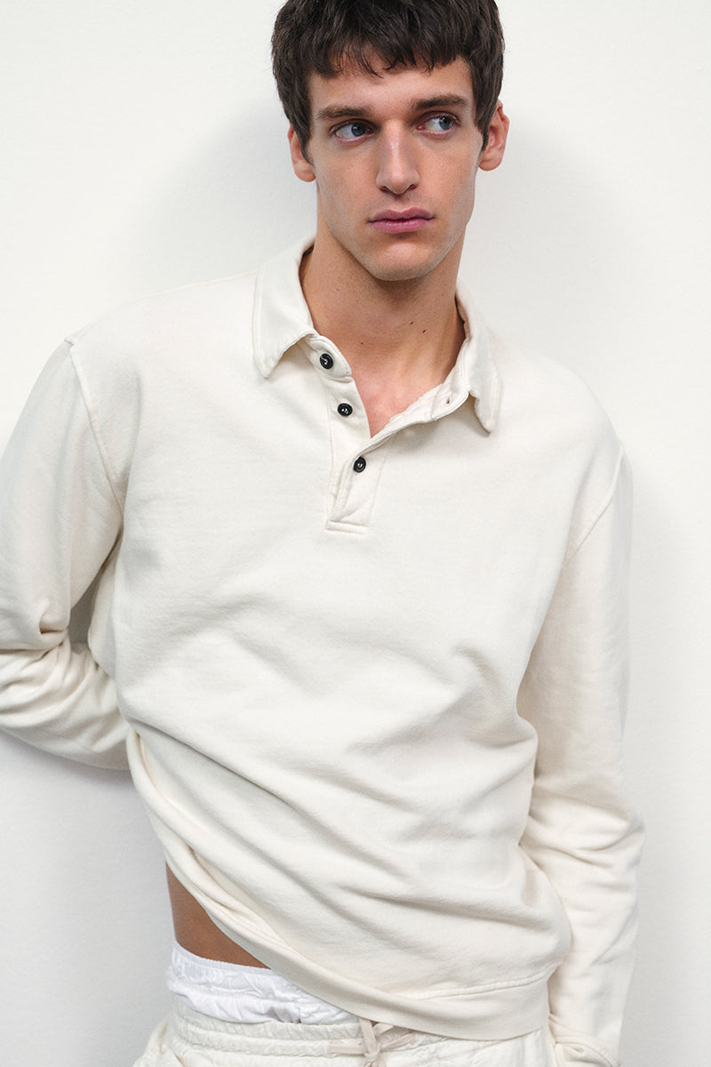 Sweatshirt with polo neck