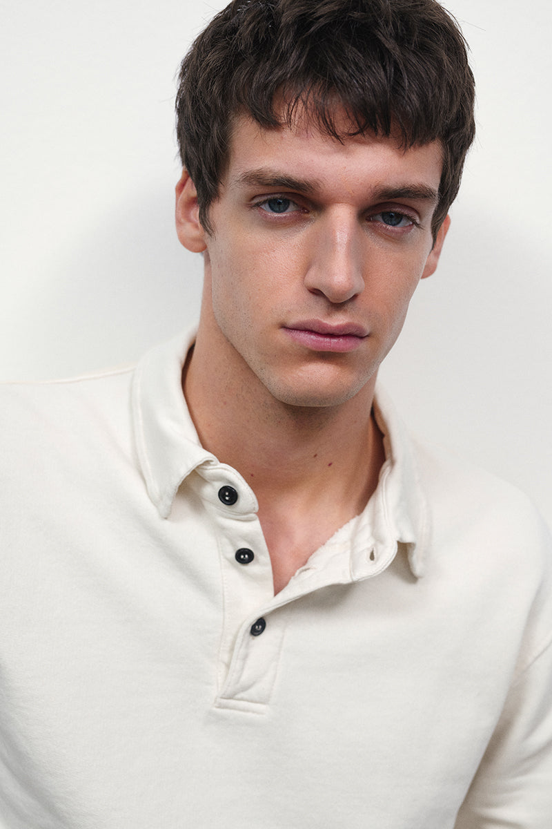 Sweatshirt with polo neck