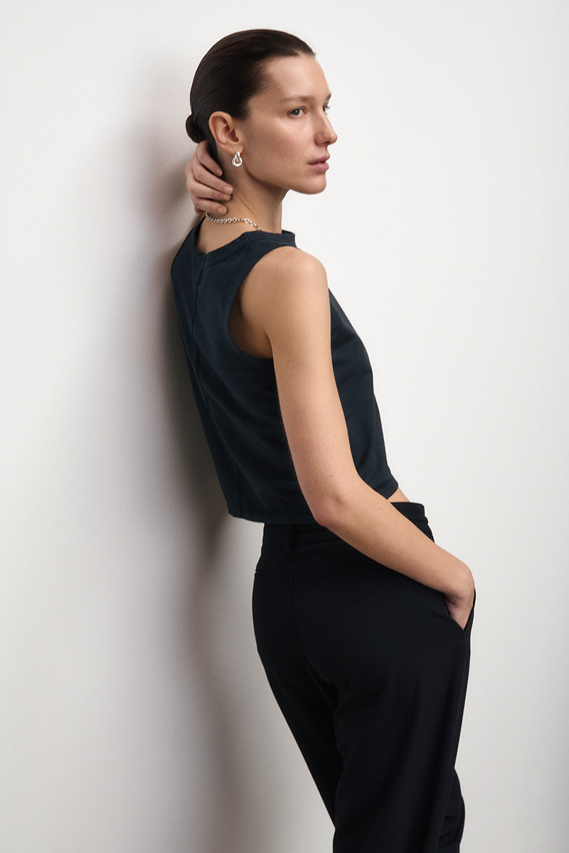 High-Waist Pleated Pants