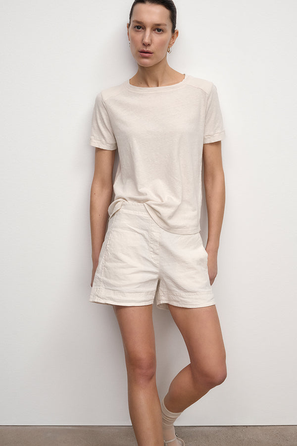 Shorts de algodón y lino