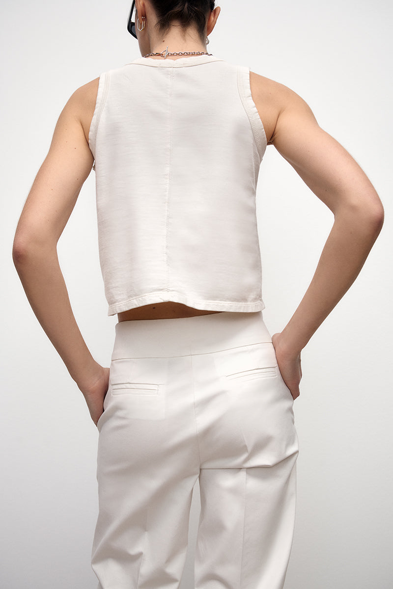 Pantalón recto de algodón