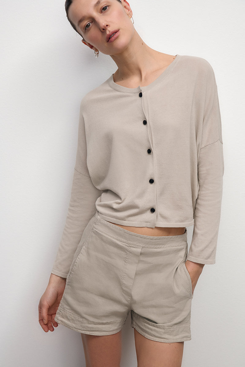 Shorts de algodón y lino