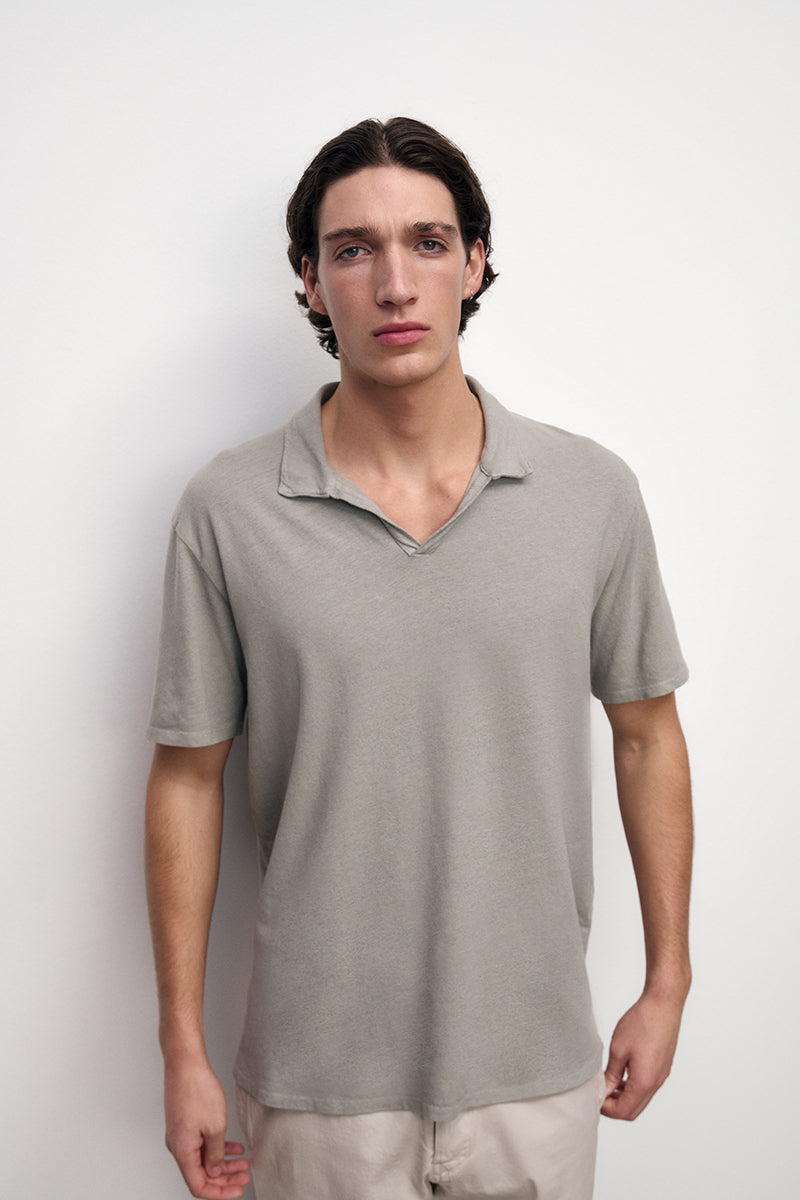 Polo de lino y algodón
