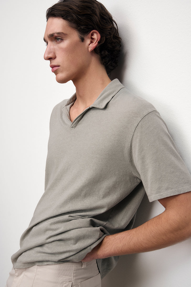 Polo de lino y algodón