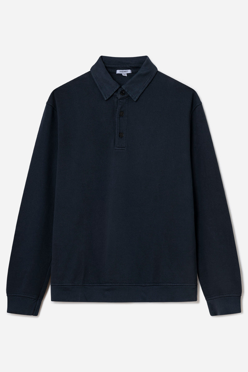 Sweatshirt with polo neck