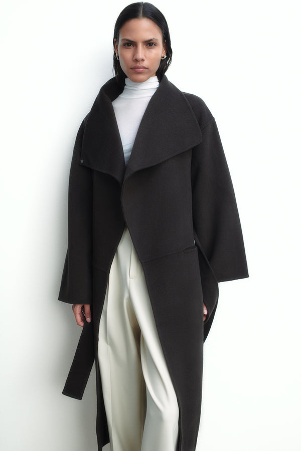 Long wool and cashmere coat