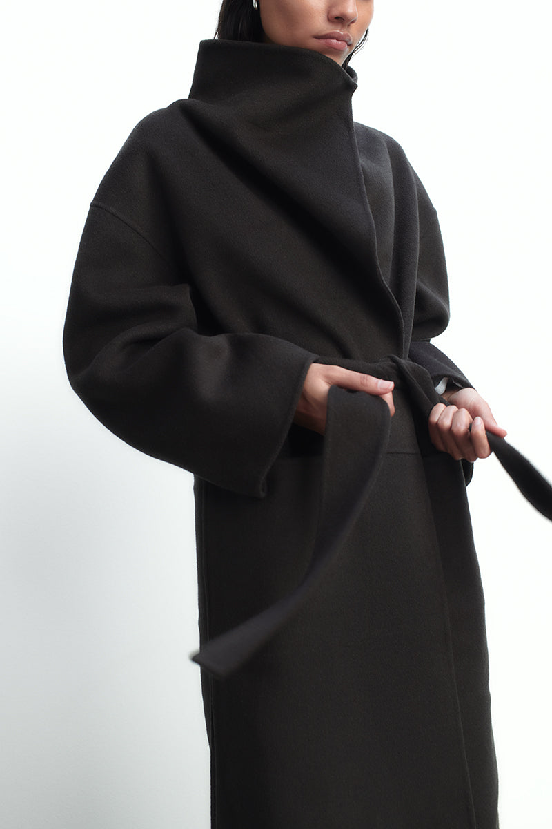 Long wool and cashmere coat