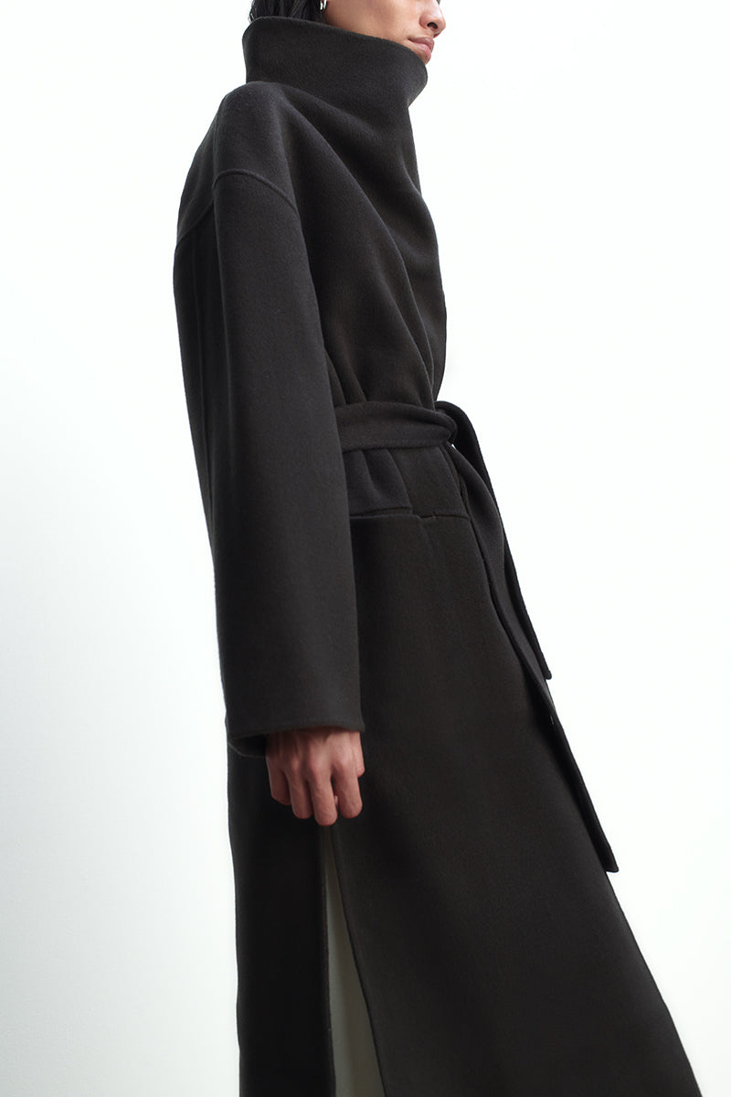 Long wool and cashmere coat