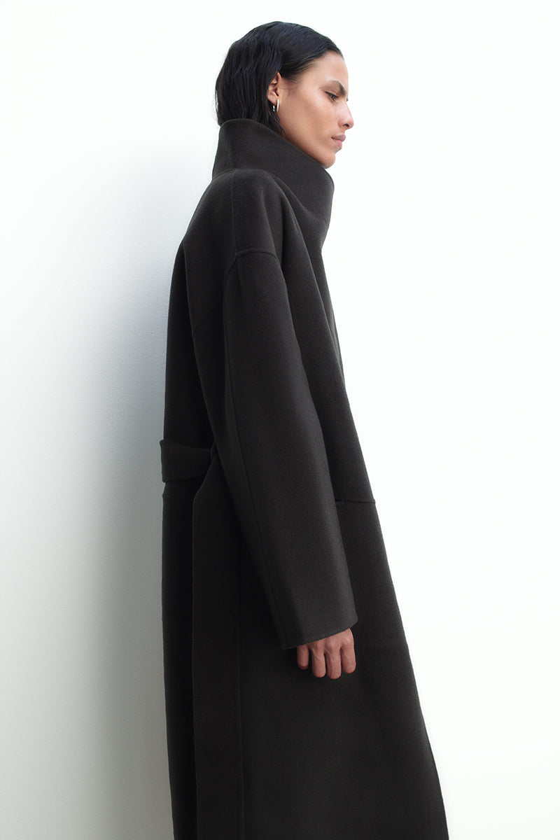 Long wool and cashmere coat