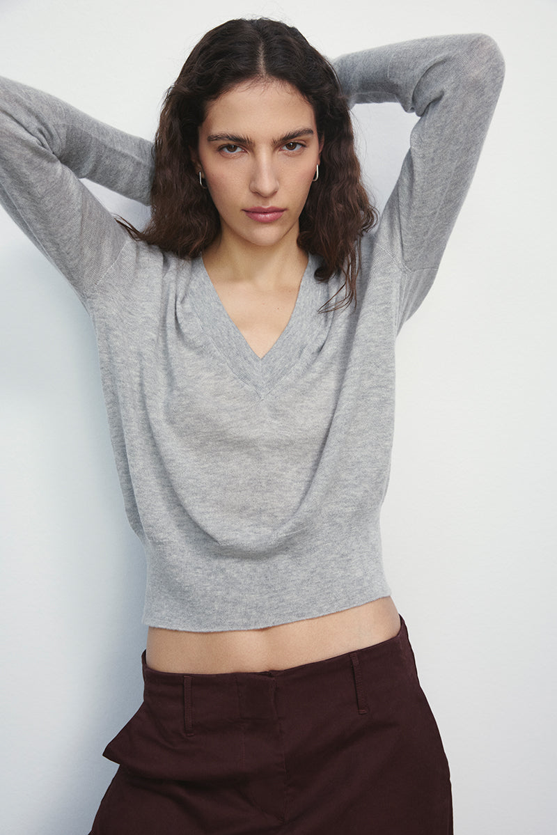 Jersey de cashmere con escote V