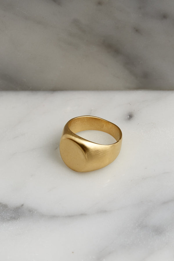 Gold plated signet ring - Gold