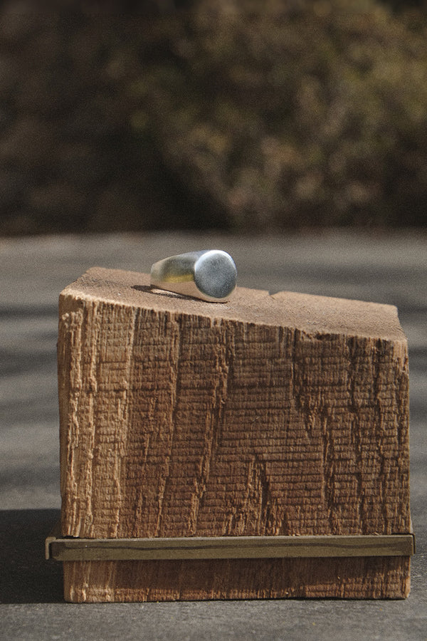 Silver plated signet ring - Silver