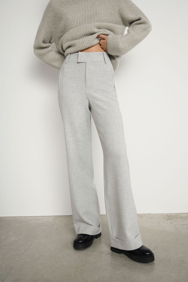 High waisted straight leg trousers - Beige VX