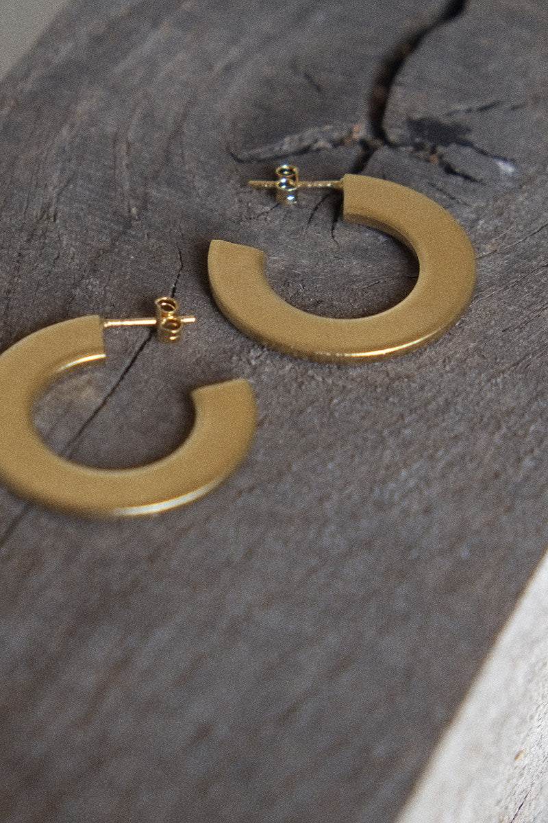Gold plated flat earrings - Gold