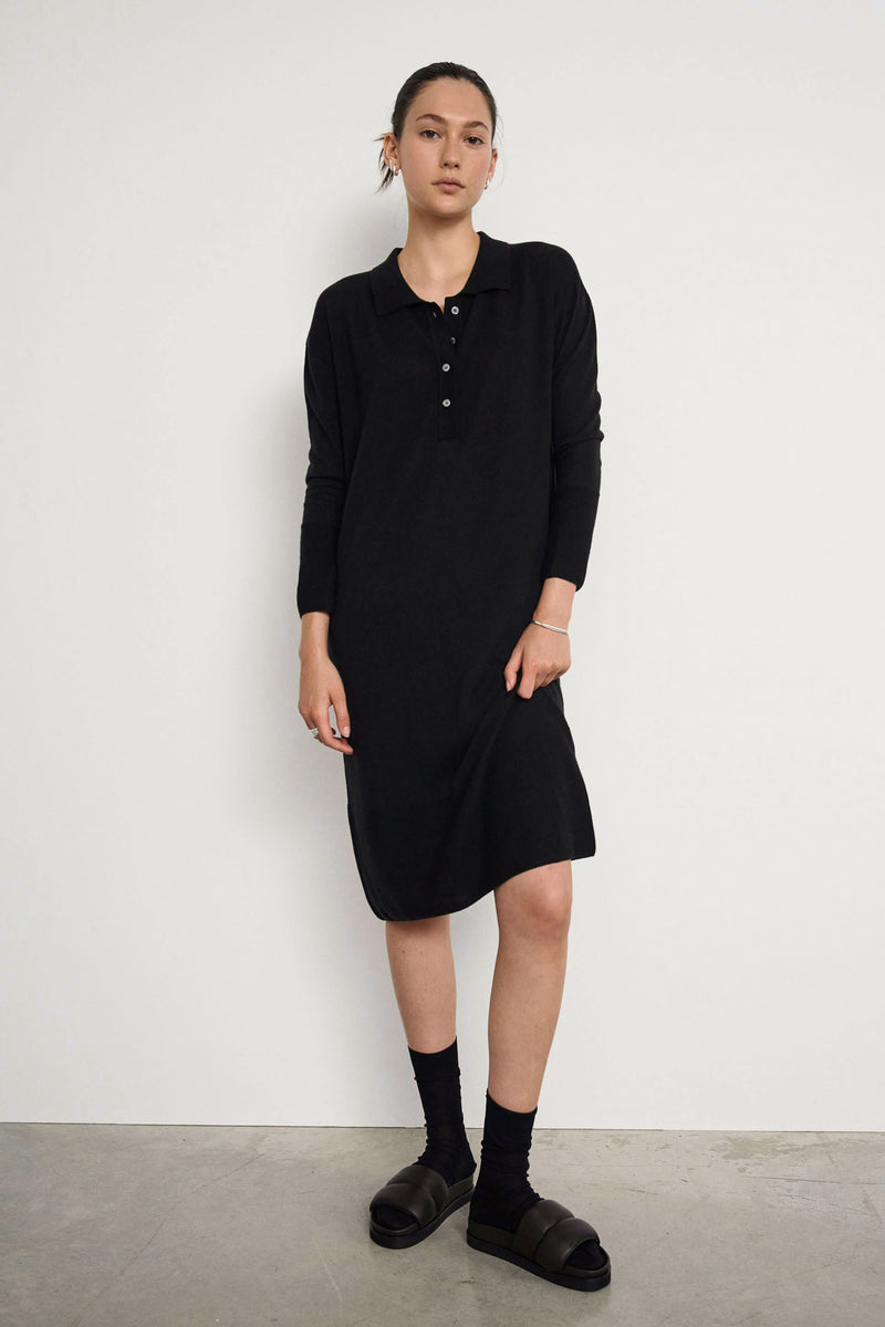Vestido de cashmere ultra ligero - Black  - 100% Cashmere