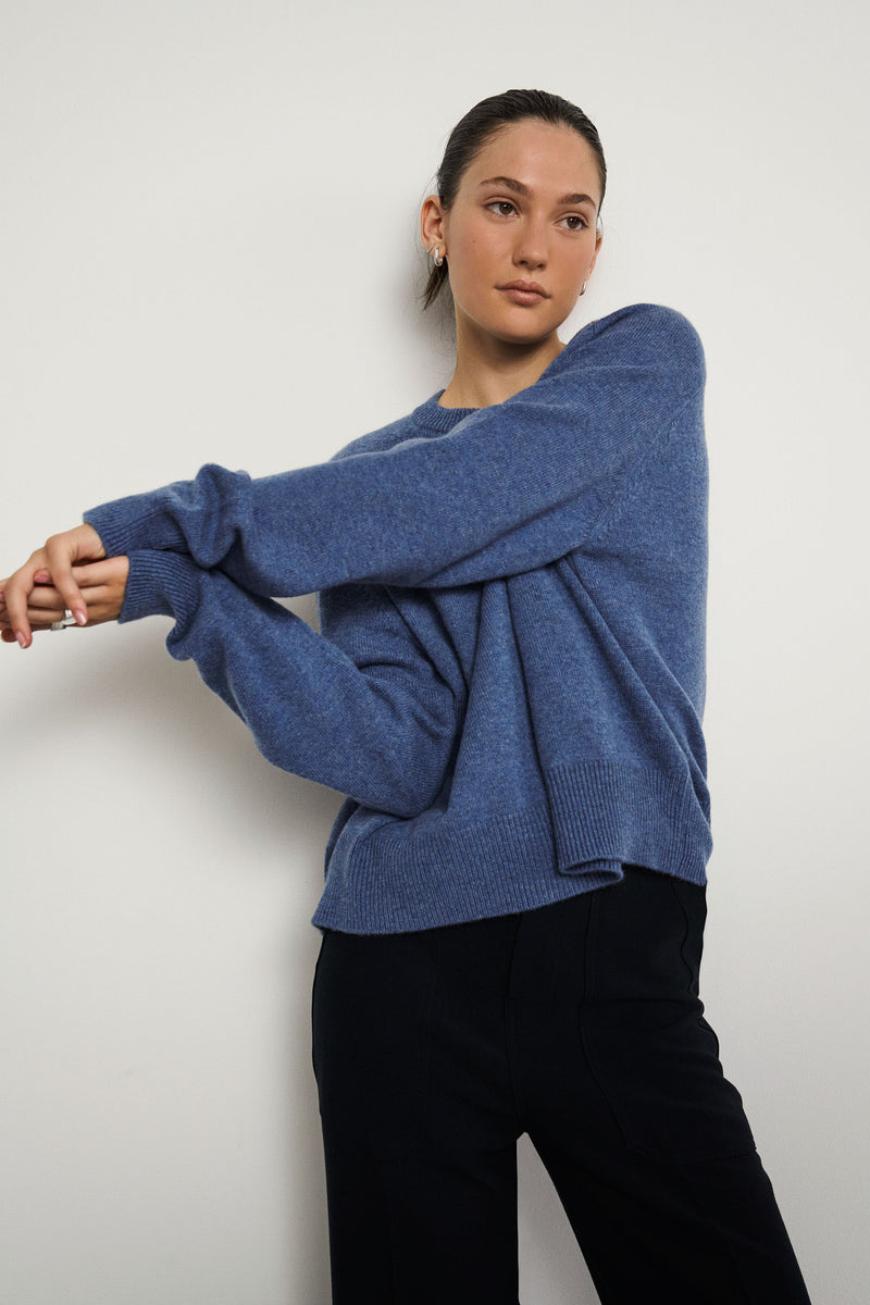 Jersey de cashmere oversize - Denim