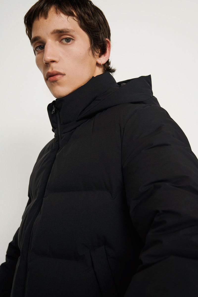Chaqueta acolchada con interior de pluma - Black  - 100% Nylon 100% Pluma natural