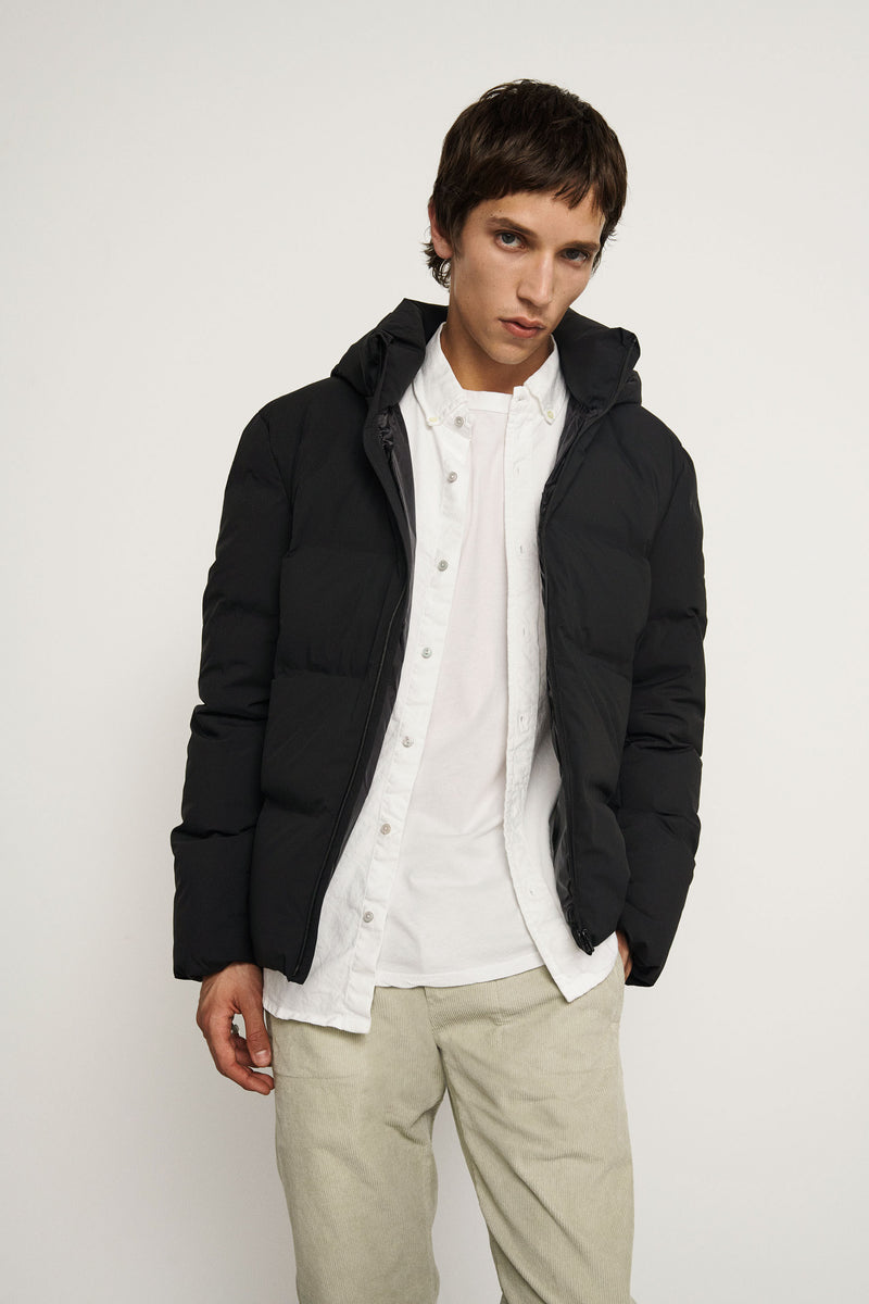 Chaqueta acolchada con interior de pluma - Black  - 100% Nylon 100% Pluma natural