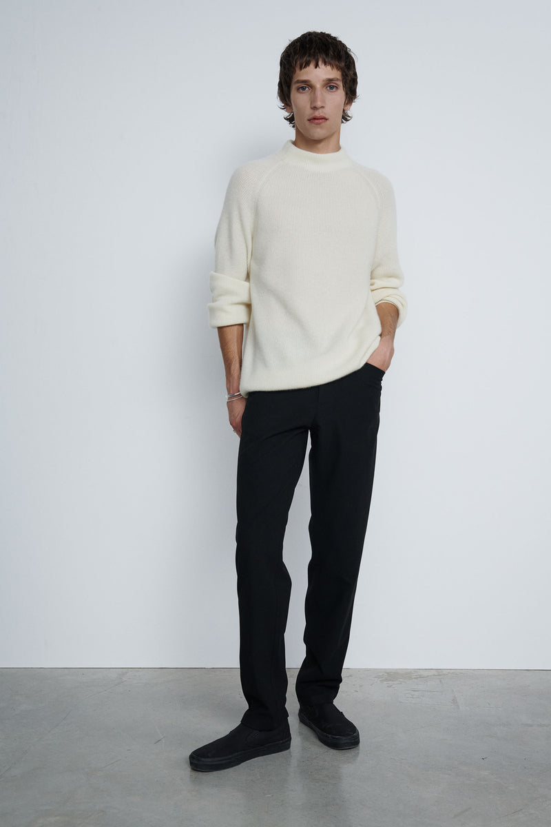 Jersey de cashmere con cuello perkins alto - Deep Blue  - 100% Cashmere