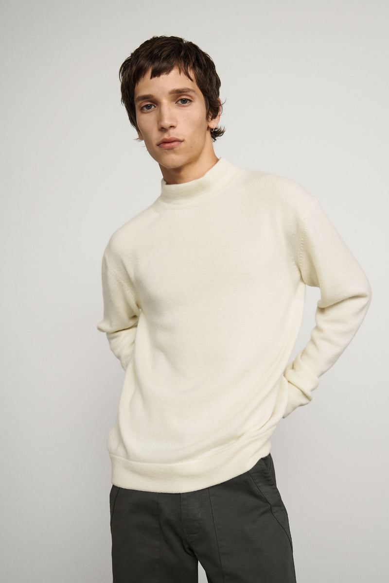 Jersey de cashmere con cuello perkins - Black  - 100% Cashmere
