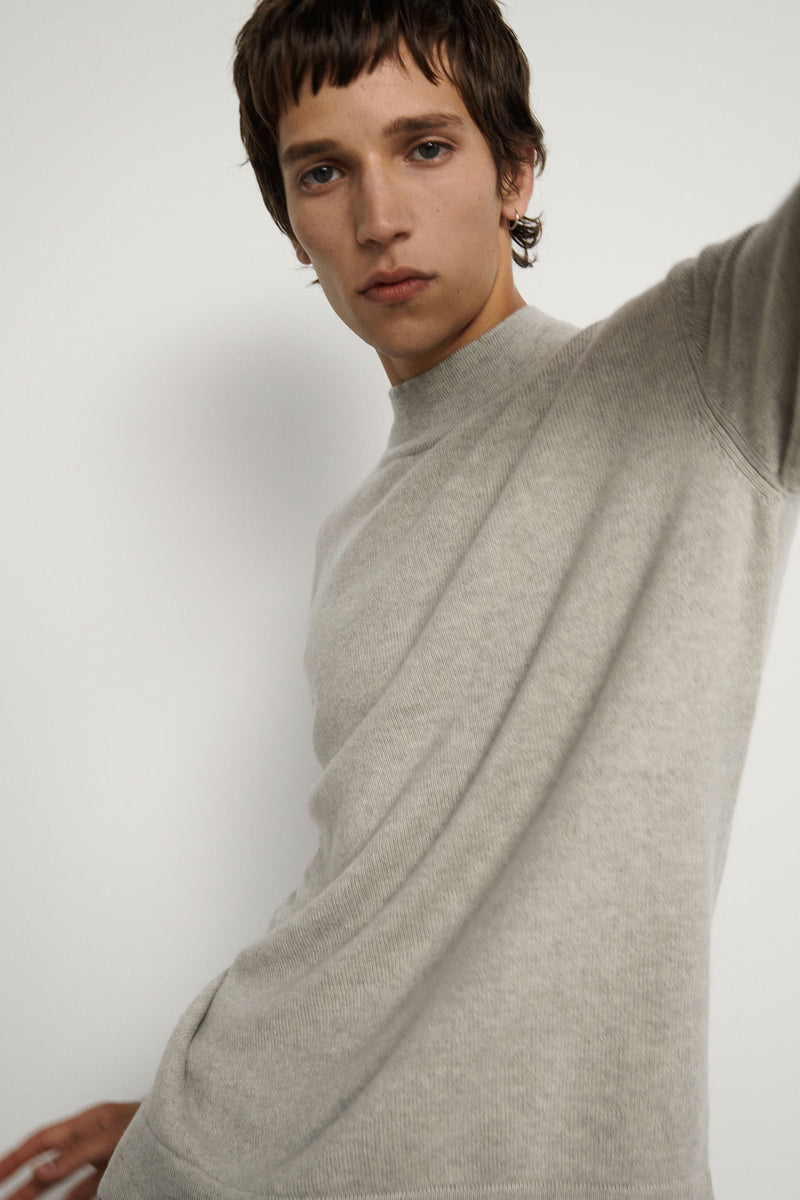 Jersey de cashmere con cuello perkins - Black  - 100% Cashmere
