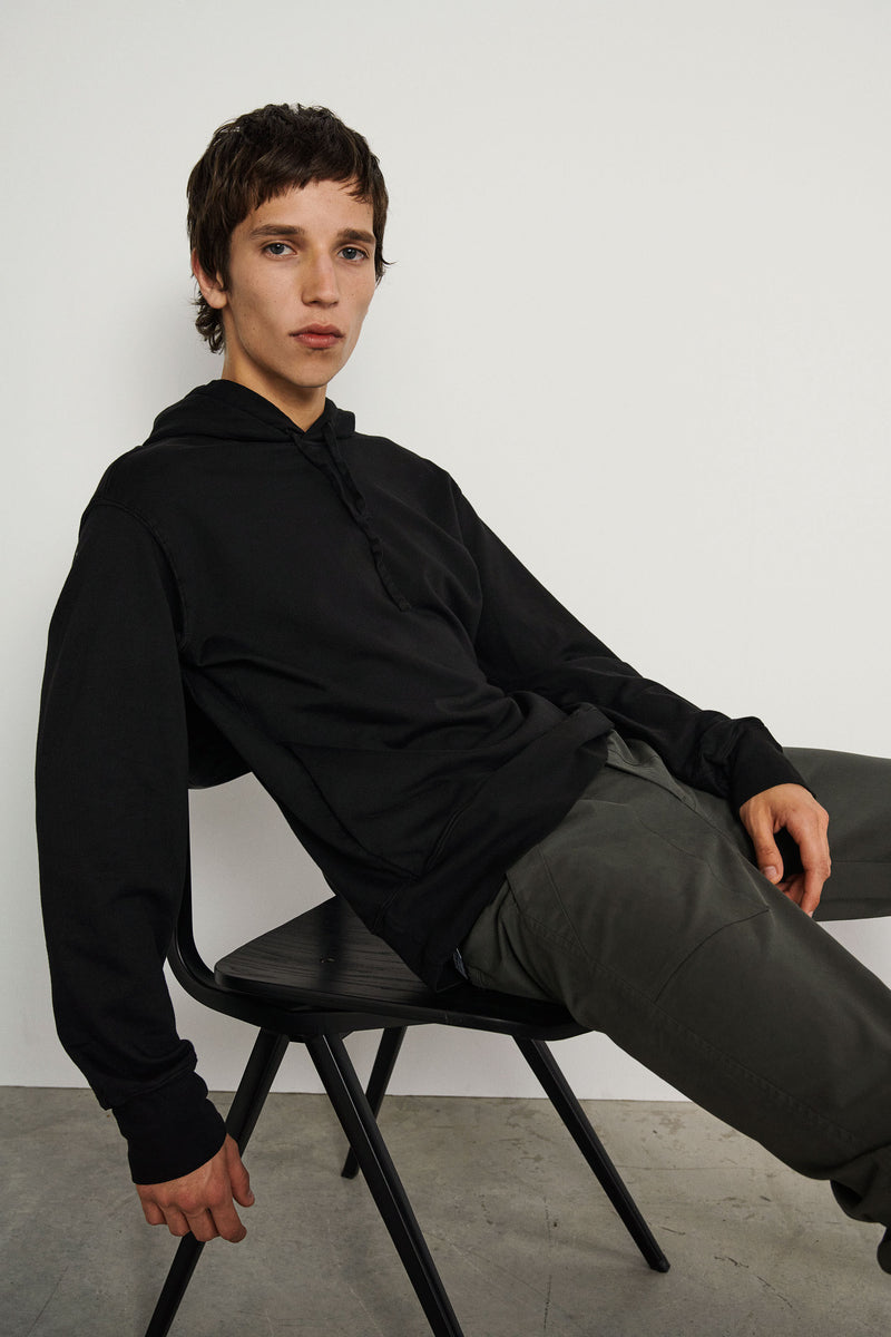 Sudadera de algodón con capucha - Black  - 100% Algodón